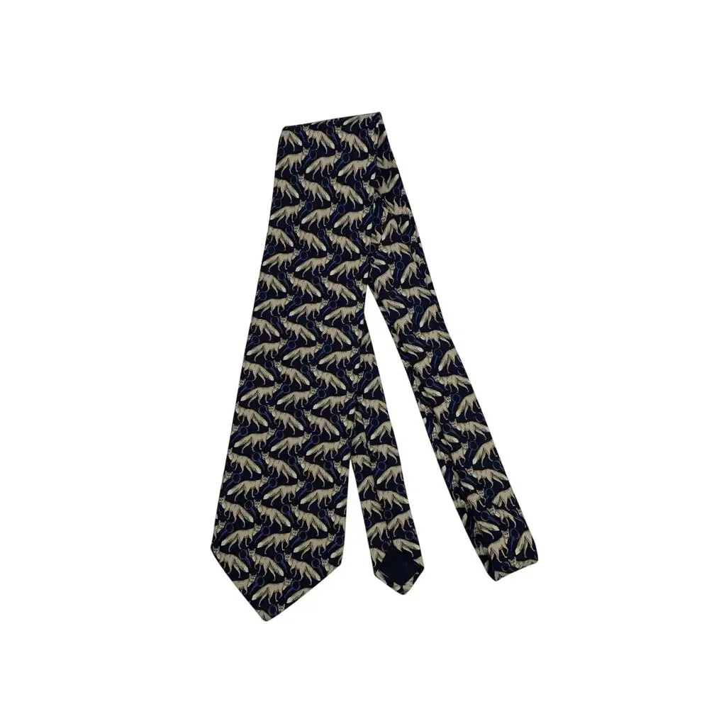 Brooks Brothers Makers Blue Wolf Men Silk Necktie Woven Italy Made USA